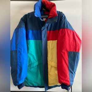 Vintage Lands End Men’s L Colorblock Puffer Jacket